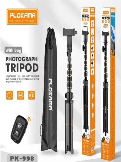 Plokama PK-998 Ultra Steady Tripod For Camera, Mobile & Ringlight